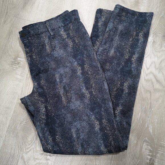 Calvin Klein Jeans Ladies Navy Size 14 Snake/Reptile Print Straight Leg Jeans - Picture 4 of 12